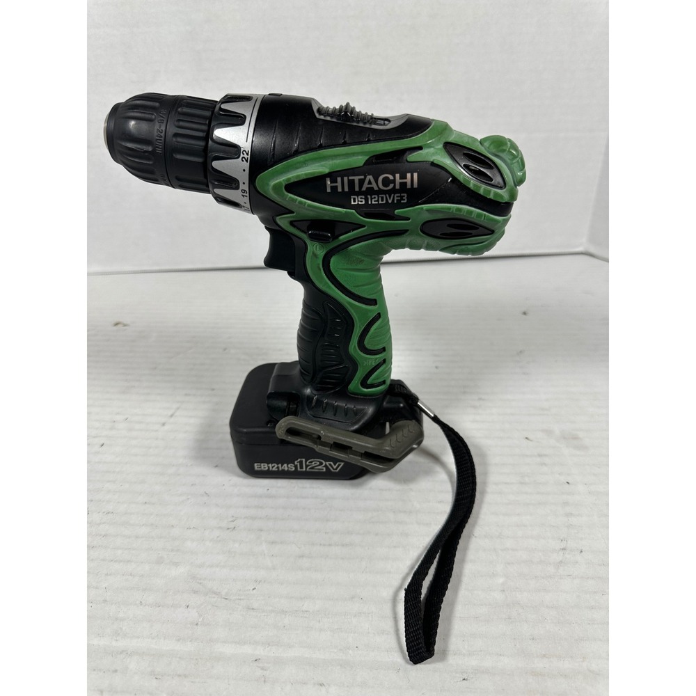 Hitachi DS‎ 12DVF3 12V Cordless Driver Drill Green Black with Battery NO CHARGER
